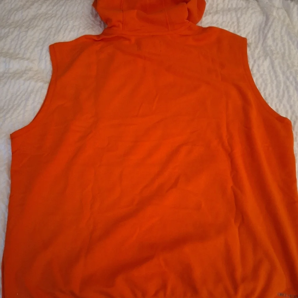 Jordan Orange Sleeveless Training Hoodie with Black Logo